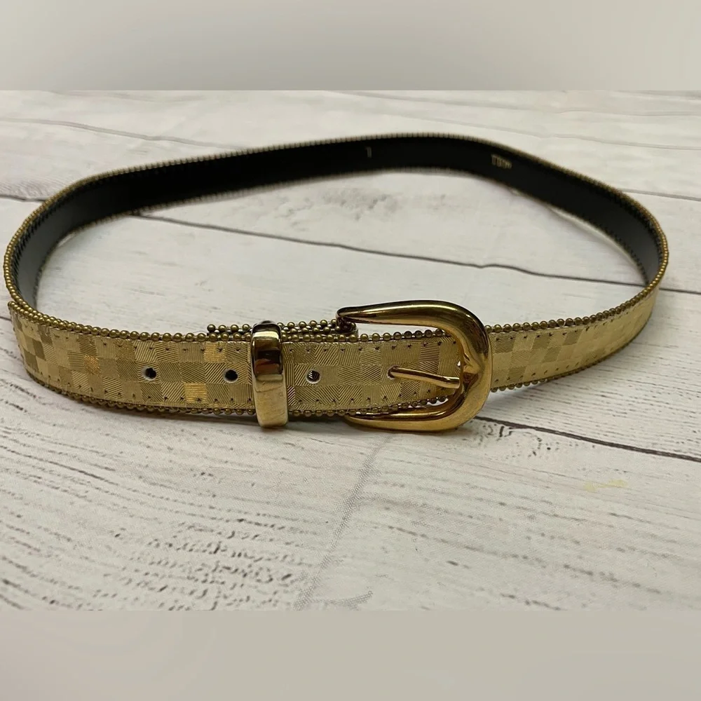 Gold 80s Elite Fresno Checkered Belt
